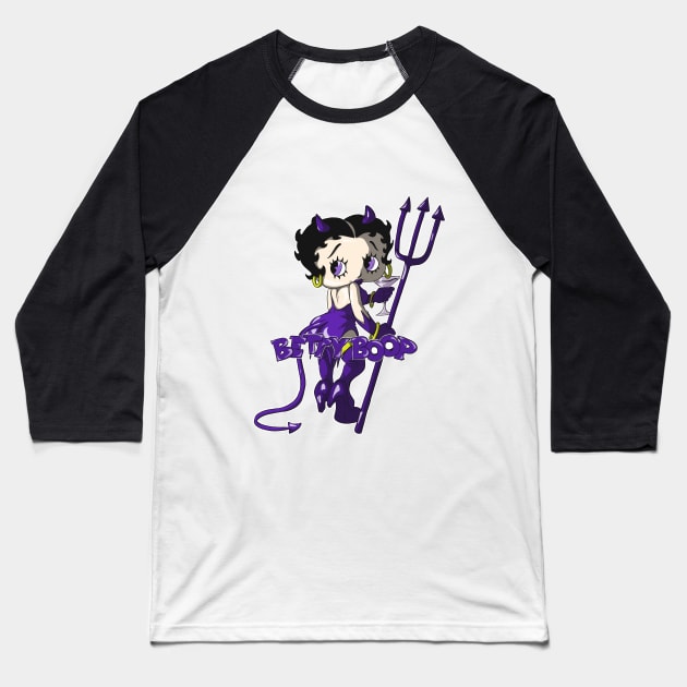 Betty boop (devilish) Baseball T-Shirt by vampskills2n